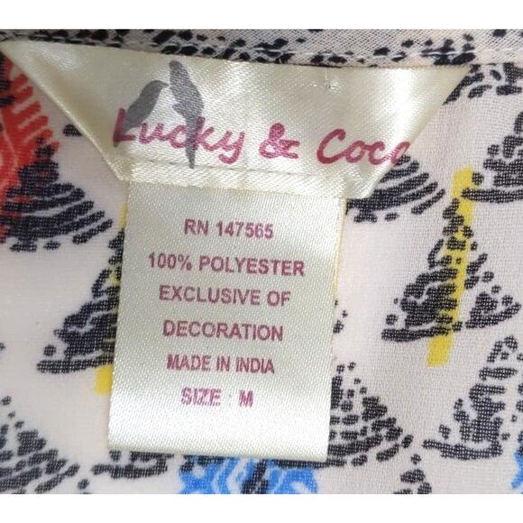 Lucky Coco Tunic Swimsuit Cover Up Women's Size M Beaded Boho Butterfly Pullover - Picture 9 of 13